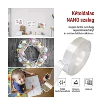 Emos kétoldalú nano ragasztószalag 3 m átlátszó 30 mm F6300