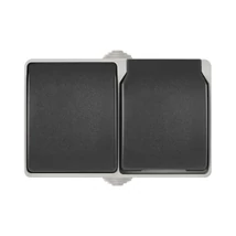 Emos kombinált falon kívüli váltókapcsoló+2P+F dugalj szürke-fekete IP44 A1396.2