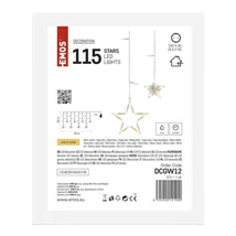 Emos LED karácsonyi fényfüggöny csillag beltéri 185x105 cm meleg fehér DCGW12
