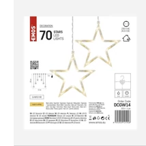Emos LED karácsonyi fényfüggöny csillag kültéri és beltéri 67x125cm meleg fehér DCGW14