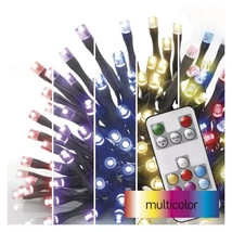 Emos LED karácsonyi fényfüzér 12m RGB távirányítóval IP44 D4AA03