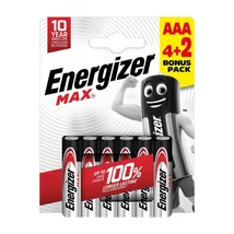 Energizer Max alkáli mikro ceruza elem AAA 4+2db/bliszter