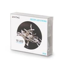 Entac karácsonyi fényfüzér beltéri 1,3m 10 LED hideg fehér IP20 ECL-10CW
