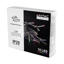 Entac karácsonyi fényfüzér beltéri 1,3m 10 LED színes IP20 ECL-10MC
