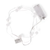 Entac karácsonyi fényfüzér beltéri 1,3m áttetsző műanyag golyó 10 LED meleg fehér IP20 ECL-CPB-10WW