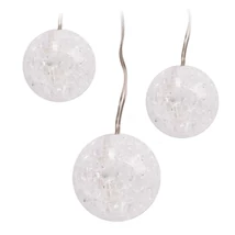 Entac karácsonyi fényfüzér beltéri 1,3m áttetsző műanyag golyó 10 LED meleg fehér IP20 ECL-CPB-10WW