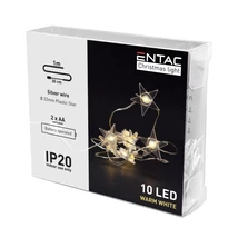 Entac karácsonyi fényfüzér beltéri 1,3m csillag 10 LED meleg fehér IP20 ECL-PS-10WW