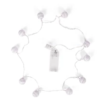 Entac karácsonyi fényfüzér beltéri 1,3m fém golyó 10 LED meleg fehér IP20 ECL-MB-10WW