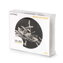 Entac karácsonyi fényfüzér beltéri 2,3m 20 LED meleg fehér IP20 ECL-20WW