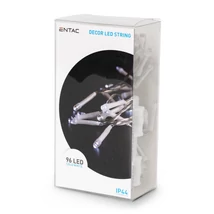 Entac karácsonyi fényfüzér időzítővel 7m 96 LED hideg fehér IP44 ECL-96CW-T