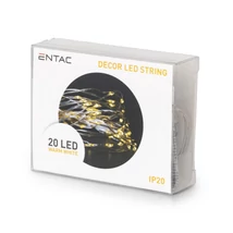 Entac karácsonyi nano fényfüzér beltéri időzítővel 1,1m 20 LED meleg fehér IP20 ECL-S20WW-T