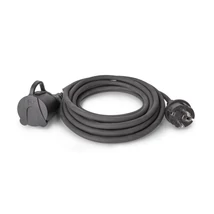 Entac lengő hosszabbító gumikábellel 5m fekete H05RR-F 3x1,5mm2 IP44 ESEC44G-5