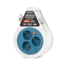 Entac mini kábeldob 10m 3 dugalj H05VV-F 3x1,5 IP20 ESCRG3-10-3G1.5-MINI
