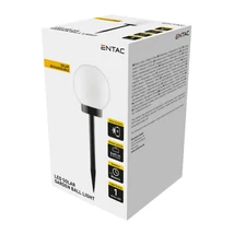Entac napelemes kerti szolár lámpa leszúrható fekete gömb fej 380mm 1 LED IP44 EGSL-P1LB38
