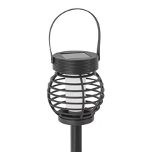 Entac napelemes kerti szolár lámpa leszúrható fekete láng effekttel átmérő 10cm 12 LED IP44 EGSL-P12LF-2IN1