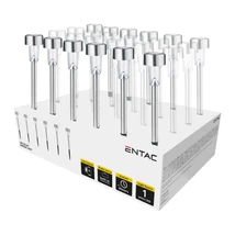 Entac napelemes kerti szolár lámpa leszúrható króm 360mm 1 LED IP44 EGSL-SS1LC36-PDQ