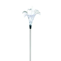 Entac napelemes kerti szolár lámpa leszúrható króm liliom 34cm RGB LED IP44 EGSL-SS1LF80