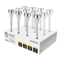 Entac napelemes kerti szolár lámpa leszúrható króm mozaik üveg 400mm RGB LED IP44 EGSL-SS1LC40RGB-PDQ