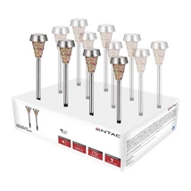 Entac napelemes kerti szolár lámpa leszúrható króm színes mozaik üveg 400mm 1 LED IP44 EGSL-SS1LC40M-PDQ