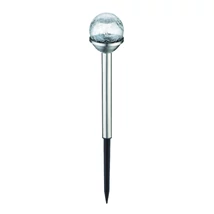 Entac napelemes kerti szolár lámpa leszúrható króm üveg fej 340mm 1 LED IP44 EGSL-SS1LC34-PDQ