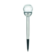 Entac napelemes kerti szolár lámpa leszúrható króm üveg fej 400mm RGB LED IP44 EGSL-SS1LF40-PDQ