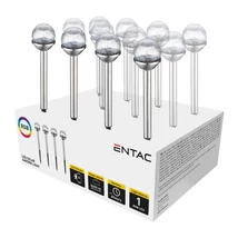 Entac napelemes kerti szolár lámpa leszúrható króm üveg fej 400mm RGB LED IP44 EGSL-SS1LF40-PDQ