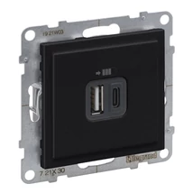 Legrand Suno 2xUSB A+C alj, 3A-15W 3000 mA keret nélkül, fekete 721430