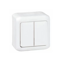 Forix IP44 falon kívüli kettős váltókapcsoló 10 AX - 250 V~ fehér