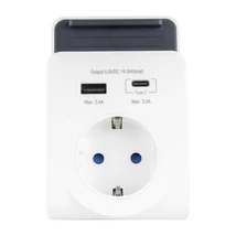 GAO Földelt lengő csatlakozóaljzat 2XUSB+ mobiltelefon tartóval 6005H