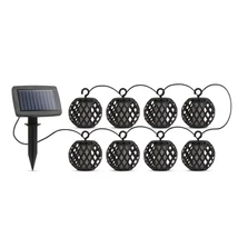 Felakasztható szolár fényfüzér - lánghatással - 8 gömb - 140 cm 11741