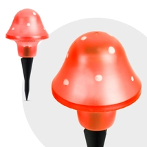 LED-es szolár gombalámpa - piros - 11 cm 11704A