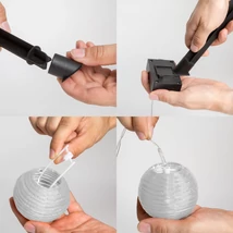 Szolár lampion fényfüzér - 10 db fehér lampion, hidegfehér LED - 3,7 m 11227