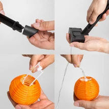 Szolár lampion fényfüzér - 10 db színes lampion, hidegfehér LED - 3,7 m 11227B