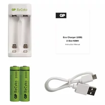 GP Akku töltő Eco E211+2xAA  2100mAh B51214