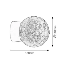 R.2431 Grace fali egyenes alj E27 60W kristály