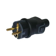 Gumi csatlakozódugó, földelt, hátsó bekötésű, IP44