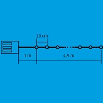 Home mini LED-es fényfüzér 4,9 m elemes kül- és beltéri MLC 58/WW