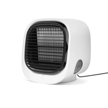 Hordozható mini léghűtő ventilátor LED világítással USB fehér BW2009WH