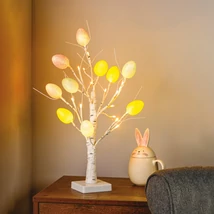 Húsvéti tojás fa dekoráció 10 tojás, 24 LED 50 cm 3 x AA 57945