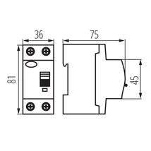 Kanlux Fi relé 2P 25A 30mA 10kA (AC) áram-védőkapcsoló ÁVK 38724