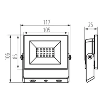 Kanlux GRUN LED reflektor fekete 20W-B 1700lm 4000K 31391