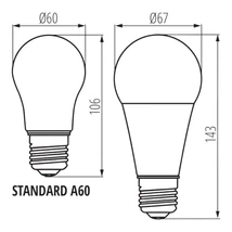 Kanlux IQ-LED izzó E27 19W 2452lm 2700K A67 33746