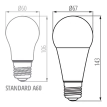 Kanlux IQ-LED izzó E27 19W 2452lm 6500K A67 33748