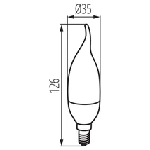 Kanlux LED izzó gyertya E14 6,5W 4000K 806lm C35 láng IDO 23438