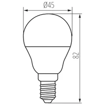 Kanlux LED izzó kisgömb E14 4,9W 3000K 470lm G45 BILO 23429