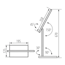 Kanlux Preda LED asztali lámpa fekete WW/NW/CW 7,3W 35780