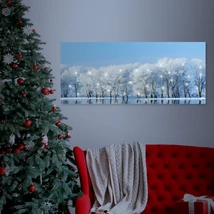 Karácsonyi LED-es fali hangulatkép téli táj 70x30 cm 58480A