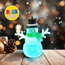 Karácsonyi LED-es hóember zöld RGB 9x8x5 cm 58978B