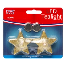 Karácsonyi LED-es teamécses arany 2db/csomag 55244G