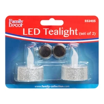 Karácsonyi LED-es teamécses ezüst 2db/csomag 55245S